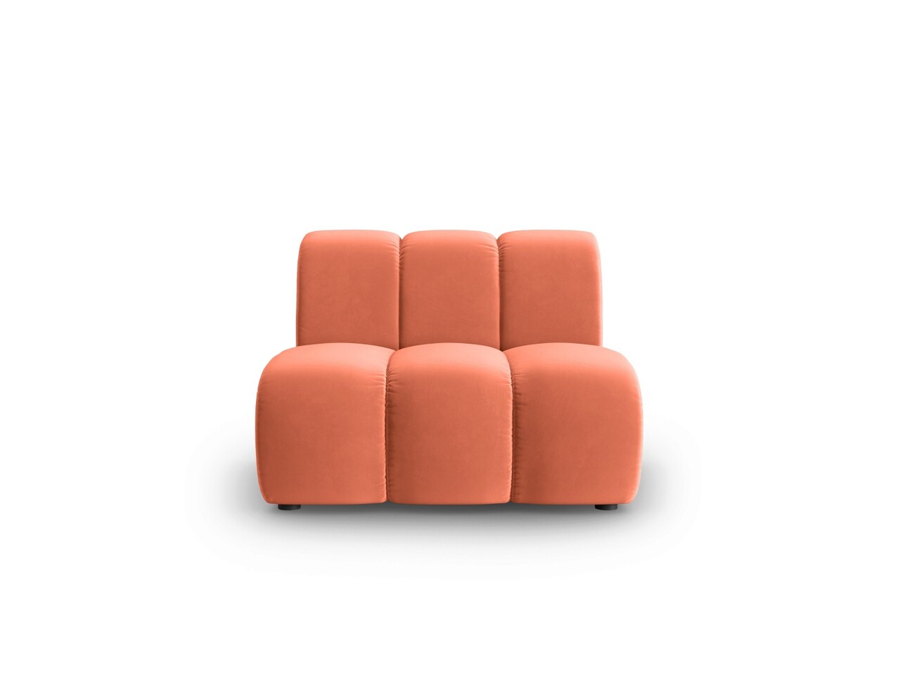 Modul canapea 1 loc fara cotiere, Lupine, Micadoni Home, BL, 90x87x70 cm, catifea, corai - imagine 6